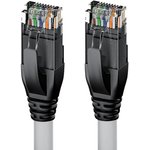 4PH-50646, 4ПХ Патч-корд прямой 10.0m UTP кат.5e, серый, черные коннекторы ...