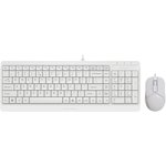 1454168, Набор клавиатура+мышь A4Tech Fstyler F1512 клав:белый мышь:белый USB