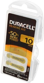 Фото 1/2 DURACELL HEARING AID 10 в пласт. боксе 6 шт, Элемент питания
