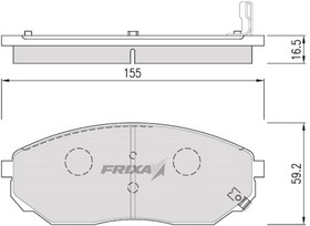 FPK15, Колодки тормозные KIA Sorento передние (4шт.) FRIXA