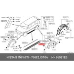 76882JG10A, Клипса пластмассовая накладки переднего крыла NISSAN: X-TRAIL (T31) (2007-)