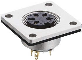 0308 07, Circular Connector, 7 Contacts, Panel Mount, M16 Connector, Socket, Female, IP68, 03 Series