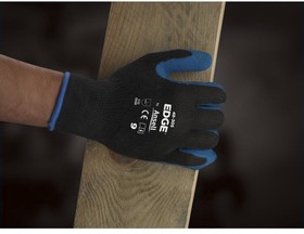 Фото 1/2 48305090, Edge Black Cotton Work Gloves, Size 9, Large, Latex Coating
