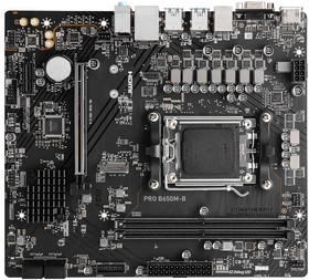 Фото 1/6 Материнская плата MSI PRO B650M-B SocketAM5 AMD B650 2xDDR5 mATX AC`97 8ch(7.1) 2.5Gg RAID+VGA+HDMI
