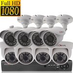 Комплект видеонаблюдения для частного дома с 8 AHD камерами FullHD (внутренние + ...