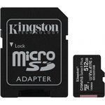 Флеш карта microSDHC 512GB Class10 Kingston  SDCS2/512GB  UHS-I Canvas Select up ...