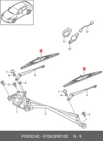 97062890100, Щеткистеклоочис тителя600600ммг ибридныекктPORS CHEPanamera970