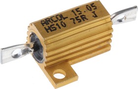 Фото 1/2 75Ω 10W Wire Wound Chassis Mount Resistor HS10 75R J ±5%