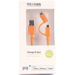 6PCG-008R0019A, Кабель USB - microUSB/Lightning, 0.9м, PQI PQI-iCABLE-DuPlug90-OR