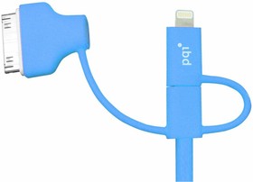 6PCN-008R0010A, Кабель USB - microUSB/ Lightning/30-pin, 0.9м, PQI PQI-iCABLE-MULTIPLUG-BL