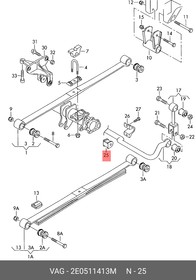 Фото 1/2 2E0511413M, Втулка стабилизатора задн VW CRAFTER (2006 )/ MERCEDES BENZ SPRINTER (906)