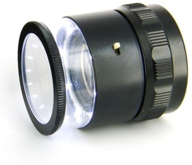 Loupe - 10X, 8 white LED, with mm scale