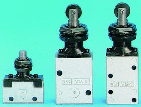 VM430-01-06, Plunger 3/2 Pneumatic Manual Control Valve VM400 Series, Rc 1/8, 1/8in, III B