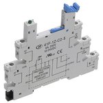 41F-1Z-C1-5, 5 Pin 250V ac DIN Rail Relay Socket, for use with HF41F Series Relays