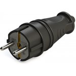 Plug MultiSet 2K+Z 16A/250V IP44 Straight Rubber Black SE MST4001BK
