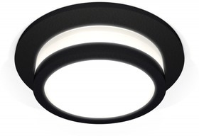 Фото 1/2 Ambrella Комплект встраиваемого светильника с акрилом XC6513060 SBK/FR черный песок/белый матовый MR16 GU5.3 (C6513, N6221)
