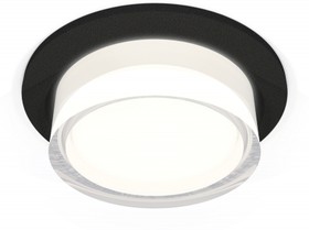 Фото 1/2 Ambrella Комплект встраиваемого светильника с акрилом XC6513063 SBK/FR/CL черный песок/белый матовый/прозрачный MR16 GU5.3 (C6513, N6241)