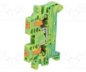 Фото 1/7 1078963, Splice terminal: rail; ways: 1; terminals: 2; yellow-green; snap-on