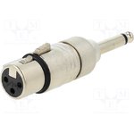 Neutrik NA2FP адаптер-переходник, XLR 3 Female «мама» -  1/4" TS штекер (Jack ...