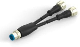 Фото 1/2 1-2273107-4, Sensor Cables / Actuator Cables 4pos PVC 1.5mM12 Y Con Male to 2xM12 FA