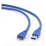 CCP-MUSB3-AMBM-6, Кабель; USB 3.0; вилка USB A,вилка micro USB B; 1,8м; синий