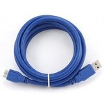 CCP-MUSB3-AMBM-6, Кабель; USB 3.0; вилка USB A,вилка micro USB B; 1,8м; синий