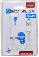 Фото 1/2 5bites Кабель-адаптер UA2-45-02WH USB2.0 сетевая карта -  RJ45 10/100 Мбит/с, 10см