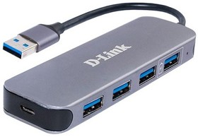 Фото 1/9 D-Link DUB-1340/D1A Концентратор с 4 портами USB 3.0 (1 порт с поддержкой режима быстрой зарядки)