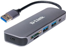 Фото 1/6 D-Link DUB-1325/A2A Концентратор с 2 портами USB 3.0, 1 портом USB Type-C, слотами для карт SD и microSD и разъемом USB 3.0