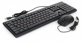 Фото 1/8 Гарнизон Комплект клавиатура + мышь GKS-126 {проводной, черный, 1,5 м, 104 кл, 2 кл + колесо-кнопка, 100DPI}