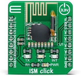 Фото 1/2 ISM Click RFM75 RF Transceiver Add On Board for mikroBUS socket 2.4 → 2.52GHz MIKROE-4625