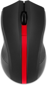 Фото 1/6 Мышь Оклик 615MW черный/красный оптическая (1200dpi) беспроводная USB для ноутбука (3but)