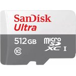 SDSQUNR-512G-GN3MN, Флеш карта microSD 512GB SanDisk microSDXC Class 10 Ultra ...