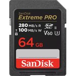SDSDXEP-064G-GN4IN, Карта памяти SanDisk Extreme Pro SDXC UHS-II V60 U3 280/100 ...