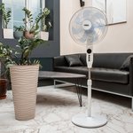 60-0221, Вентилятор напольный белый, 7 лопастей, д/у управление, 50Вт