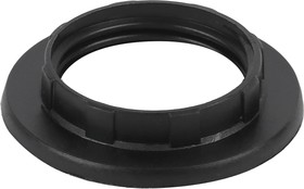 Фото 1/2 Кольцо для патрона ЭРА E14 пластик, черное Б0043678