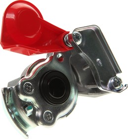 Фото 1/2 095.002-01, Головка соединительная тормозной системы прицепа 16мм (груз.авто) красная с клапаном SAMPA