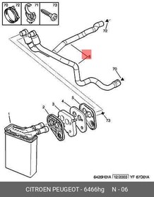 6466HG, Патрубок системы отопления 2шт PEUGEOT: PARTNER \ CITROEN: BERLINGO