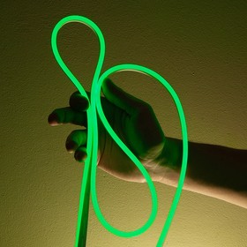 Фото 1/4 Неоновая светодиодная лента 1м, 6х12мм, 12В, 10.5Вт/м, 110 LED/m, IP33 (СИЛИКОН), зеленый, ML-NF-PR-6mm-L50-Green