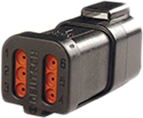 Фото 1/3 DT046P-CE03, DT04, DT Female 6 Way Connector Assembly for use with Automotive Connectors