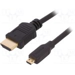 50510, Кабель, HDMI 1.4, вилка microHDMI, вилка HDMI, 1,5м, черный