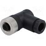 SM12-PRP-B5W-1B9, Вилка, M12, PIN 5, "мама", код B-Profibus, на провод, IP65/IP67
