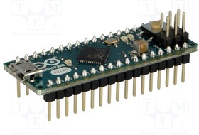 ARDUINO MICRO WITH HEADERS, Arduino; ATMEGA32U4; ICSP,штыревой,USB B micro