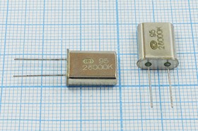 Кварцевый резонатор 28000 кГц, корпус HC49U, S, точность настройки 30 ppm, стабильность частоты 30/-10~60C ppm/C, марка РК367-01МД-8АС, 3 га