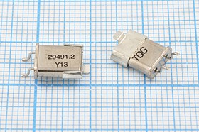 кварцевый резонатор 29.4912МГц в миниатюрном корпусе UM1-SMD, 1-ая гармоника, нагрузка 32пФ, 29491,2 \SMC-UM1A\32\\\\1Г (29491,2 Y13 TQG)