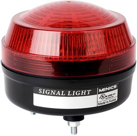 Фото 1/2 MS86W-R00-R Светосигнальная лампа D86мм, монтаж на шпильках 3×M4, LED модуль с 3-мя режимами свечения: постоянное/ мигающее/вращение, красны
