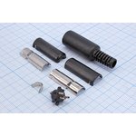 Разъем mini DIN штекер 3pin пластик на кабель; №15671 штек miniDIN\ 3P\каб\пл ...