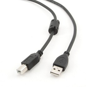 Filum Кабель USB 2.0 Pro, 1 м., ферритовое кольцо, черный, разъемы: USB A male-USB B male, пакет. [FL-CPro-U2-AM-BM-F1-1M] (894161)