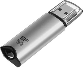 Флешка USB Silicon Power Marvel M02 128ГБ, USB3.0, серебристый [sp128gbuf3m02v1s]