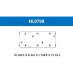 HL0799, Накладка тормозная HYUNDAI HD78 (шир.110мм, 14 отверстий)
